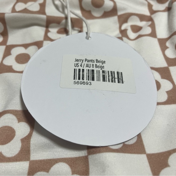 Princess Polly Cream and Brown Boot Cut Flare Pants Size 4 - Picture 5 of 7